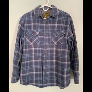 Anchorage Expedition Mens Blue Plaid Flannel Shirt Size Large